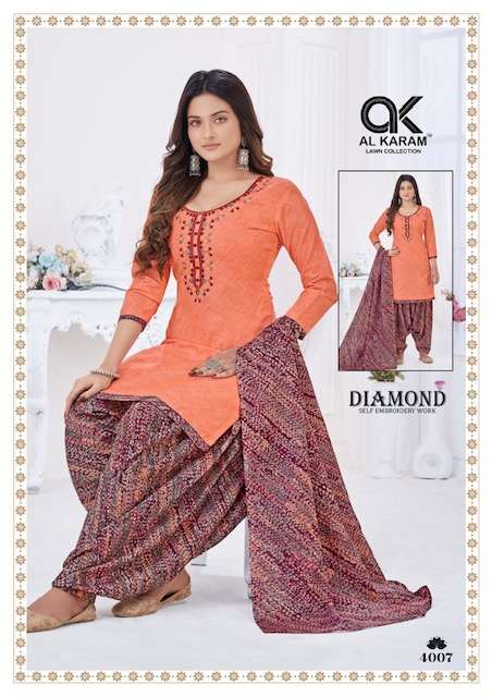 Al Karam Diamond Vol-4 – Dress Material - Wholesale Catalog