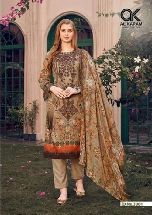 Al Karam Firdous Vol 3 Karachi Cotton Dress Materials Wholesale catalog