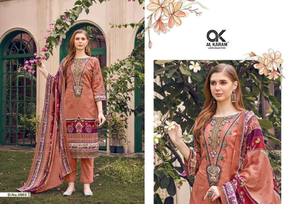 Al Karam Firdous Vol 3 Karachi Cotton Dress Materials Wholesale catalog