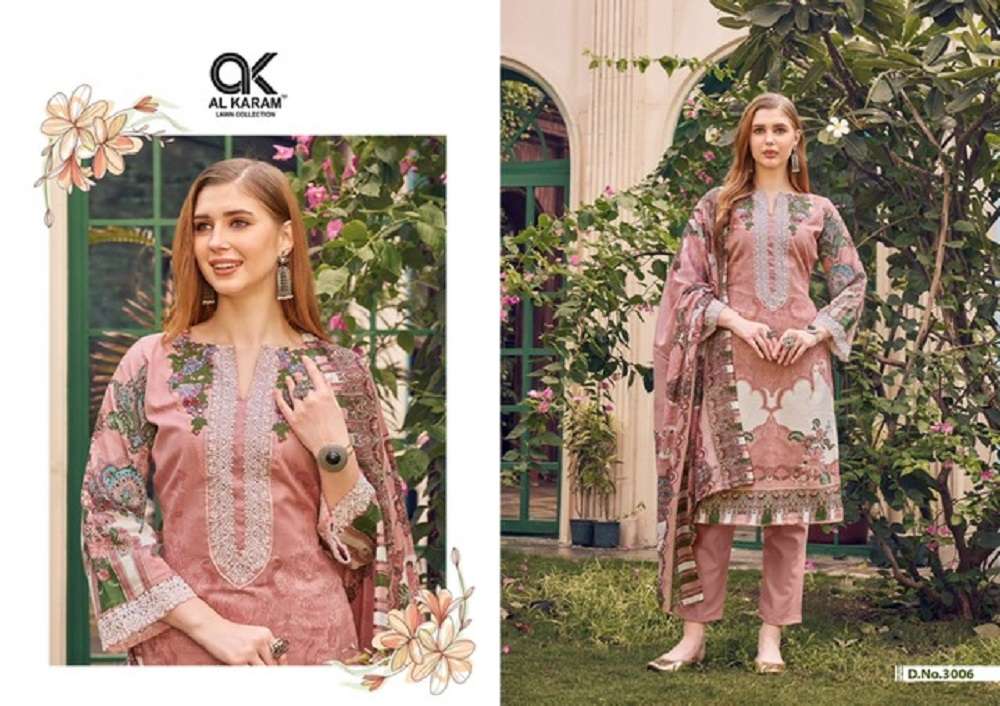 Al Karam Firdous Vol 3 Karachi Cotton Dress Materials Wholesale catalog