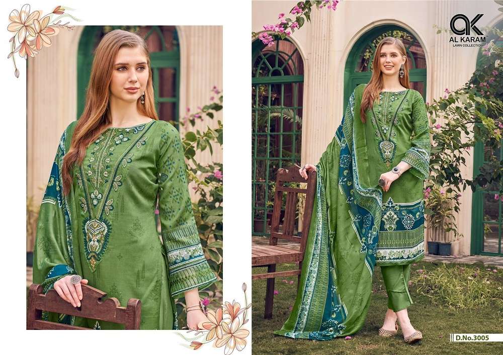 Al Karam Firdous Vol 3 Karachi Cotton Dress Materials Wholesale catalog