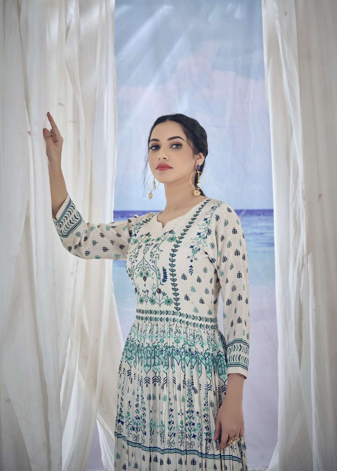 Amoha Trendz Kig Pure Viscose Muslin Long Kurti Gowns Wholesale catalog