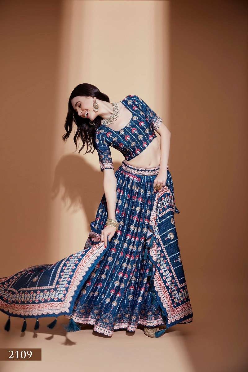 AMORA VOL – 1 BLUE CROCHET EMBROIDERED Lehenga Choli Wholesale catalog