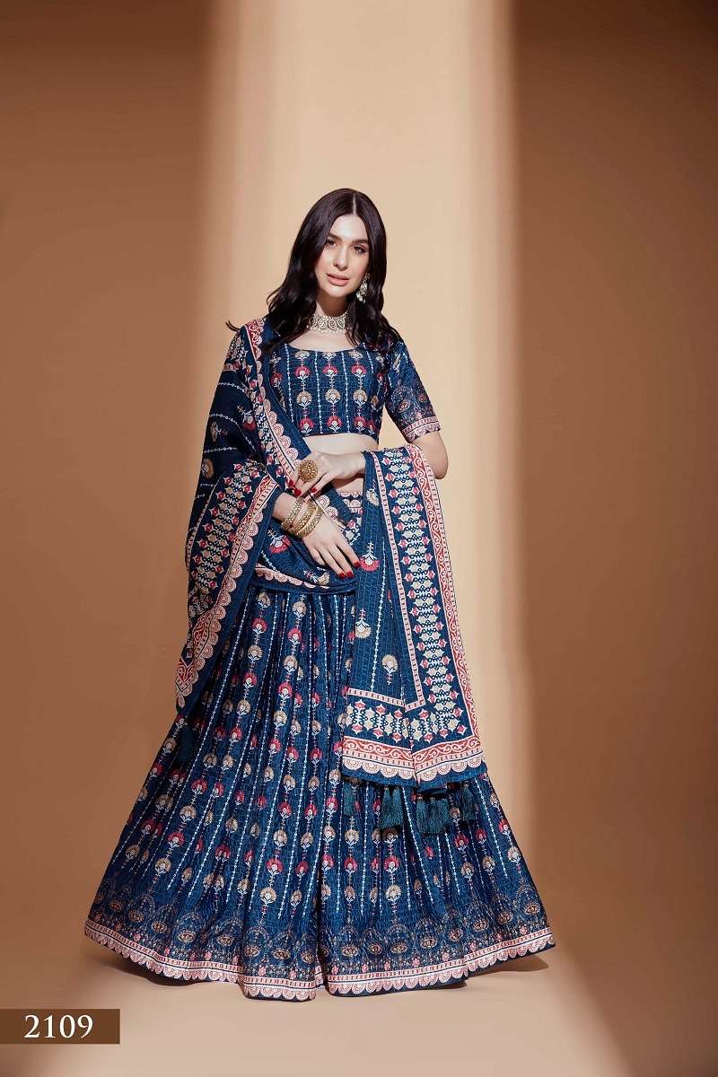 AMORA VOL – 1 BLUE CROCHET EMBROIDERED Lehenga Choli Wholesale catalog