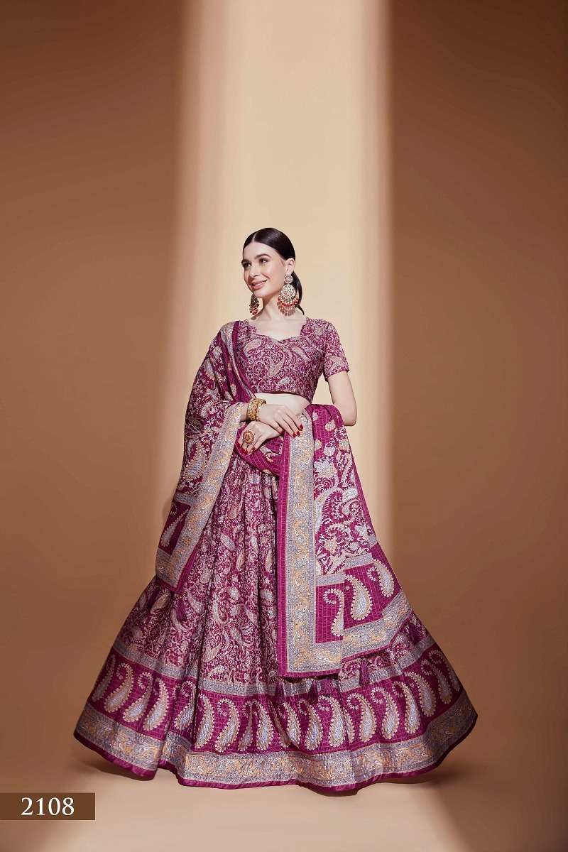 AMORA VOL – 1 PURPLE CHINON  CROCHET EMBROIDERED Lehenga Choli Wholesale catalog