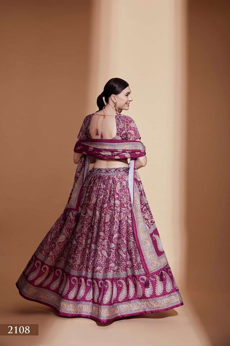 AMORA VOL – 1 PURPLE CHINON  CROCHET EMBROIDERED Lehenga Choli Wholesale catalog