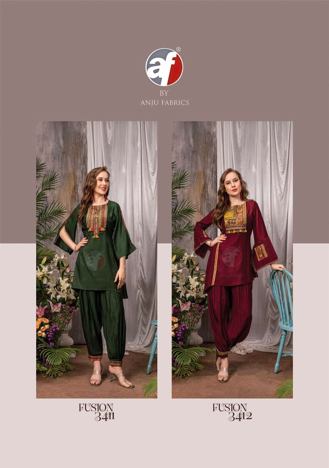 Anju Fabrics Fusion vol -3 Kurti Wholesale catalog