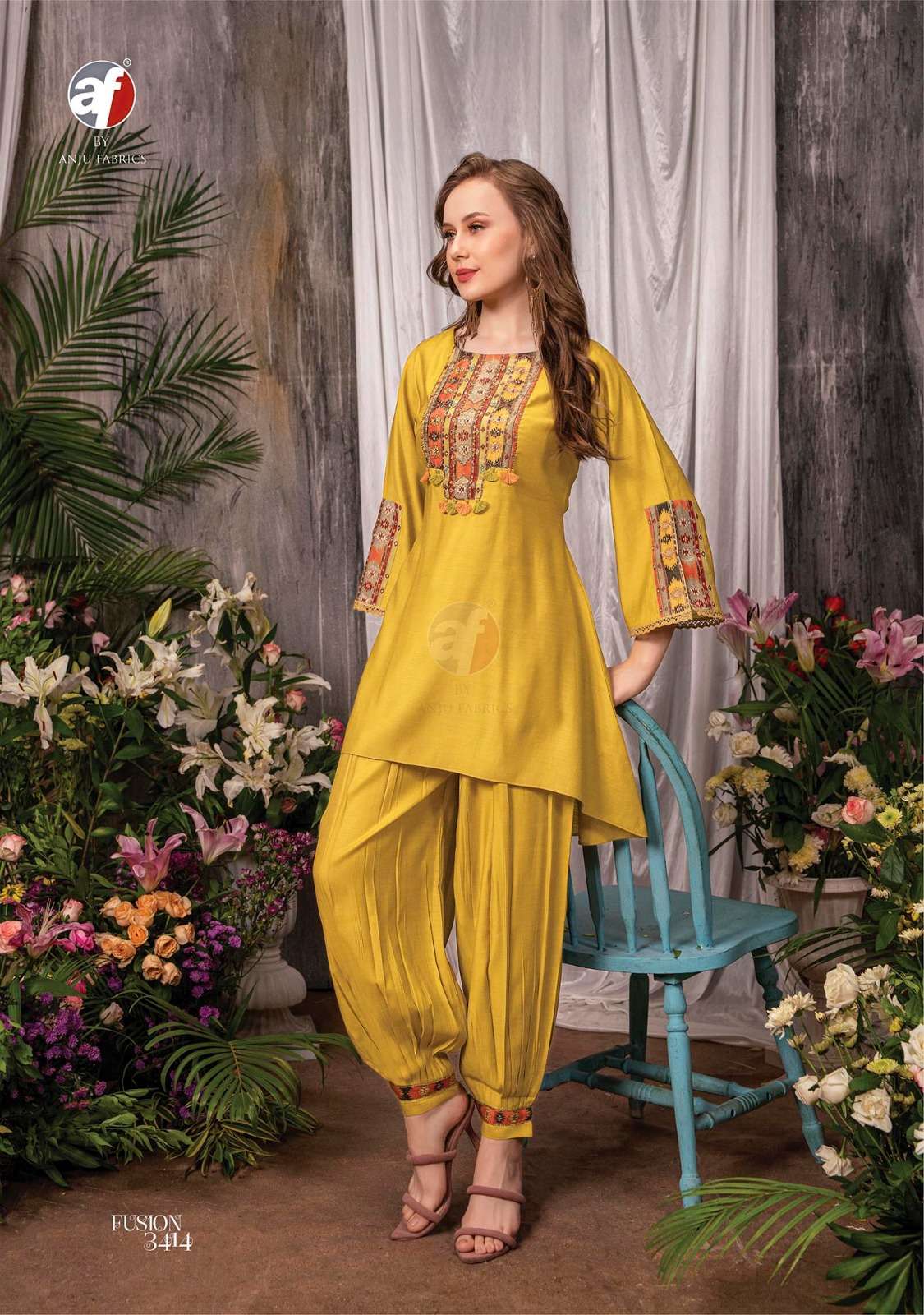 Anju Fabrics Fusion vol -3 Kurti Wholesale catalog