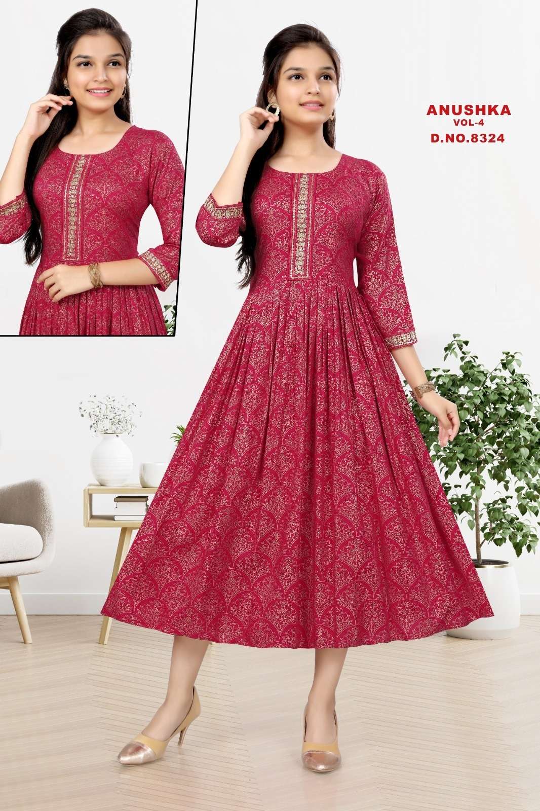Anushka Vol 4 Rayon Printed Kids Wear Kurti Wholesale catalog