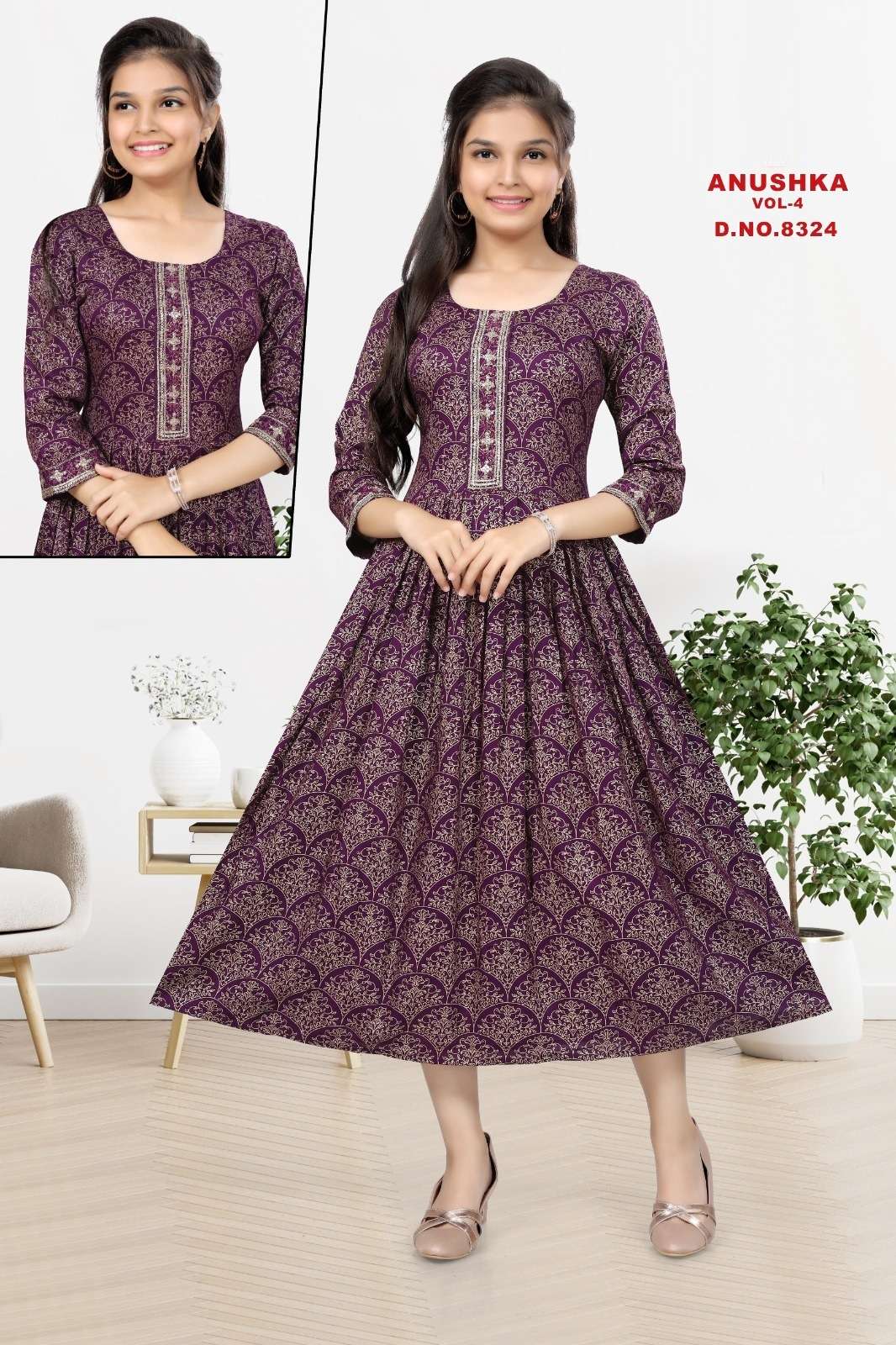 Anushka Vol 4 Rayon Printed Kids Wear Kurti Wholesale catalog