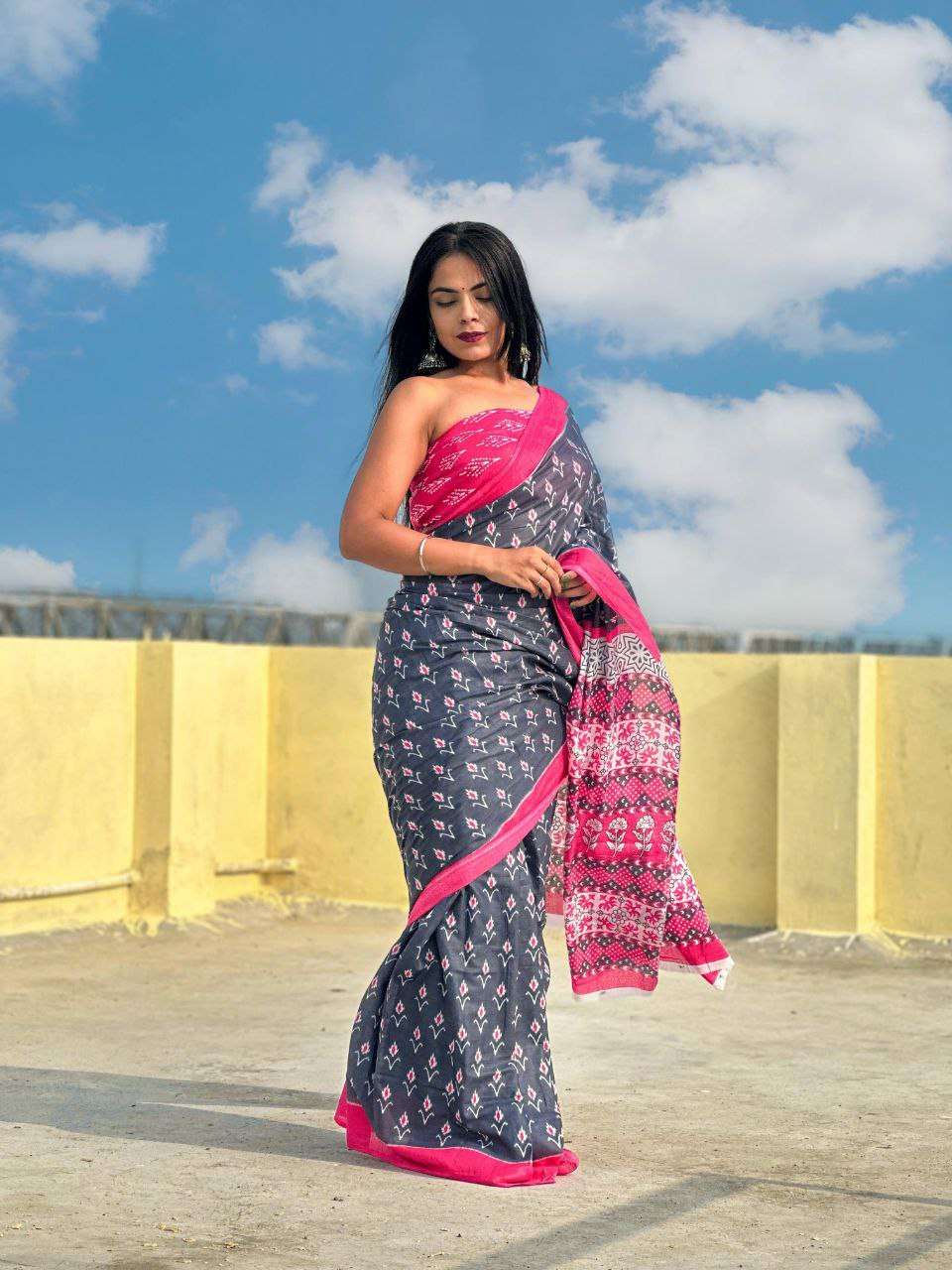 Ap 07 Printed Soft Cotton Jaipur Saree Wholesale catalog