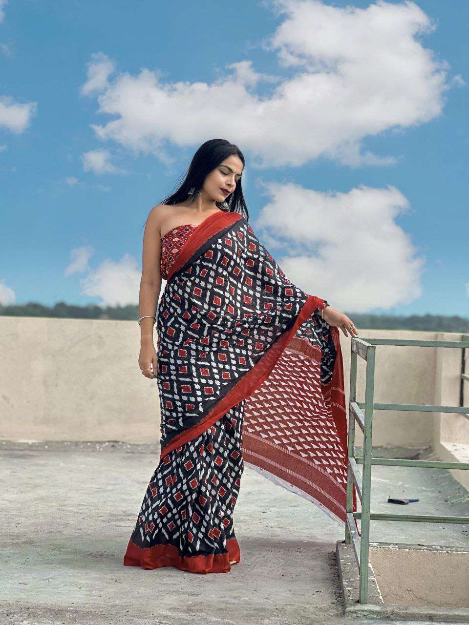 Ap 07 Printed Soft Cotton Jaipur Saree Wholesale catalog