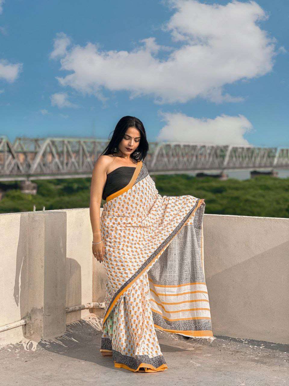Ap 07 Printed Soft Cotton Jaipur Saree Wholesale catalog