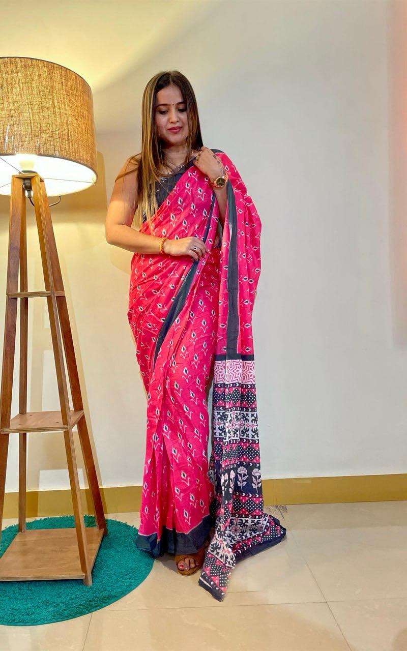 Ap 10 Jaipur Printed Soft Cotton Saree Wholesale catalog