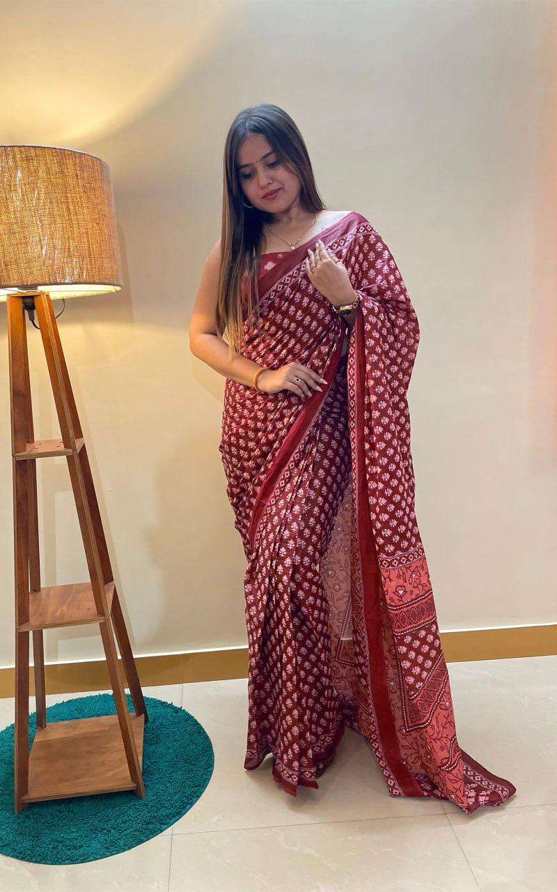 Ap 10 Jaipur Printed Soft Cotton Saree Wholesale catalog