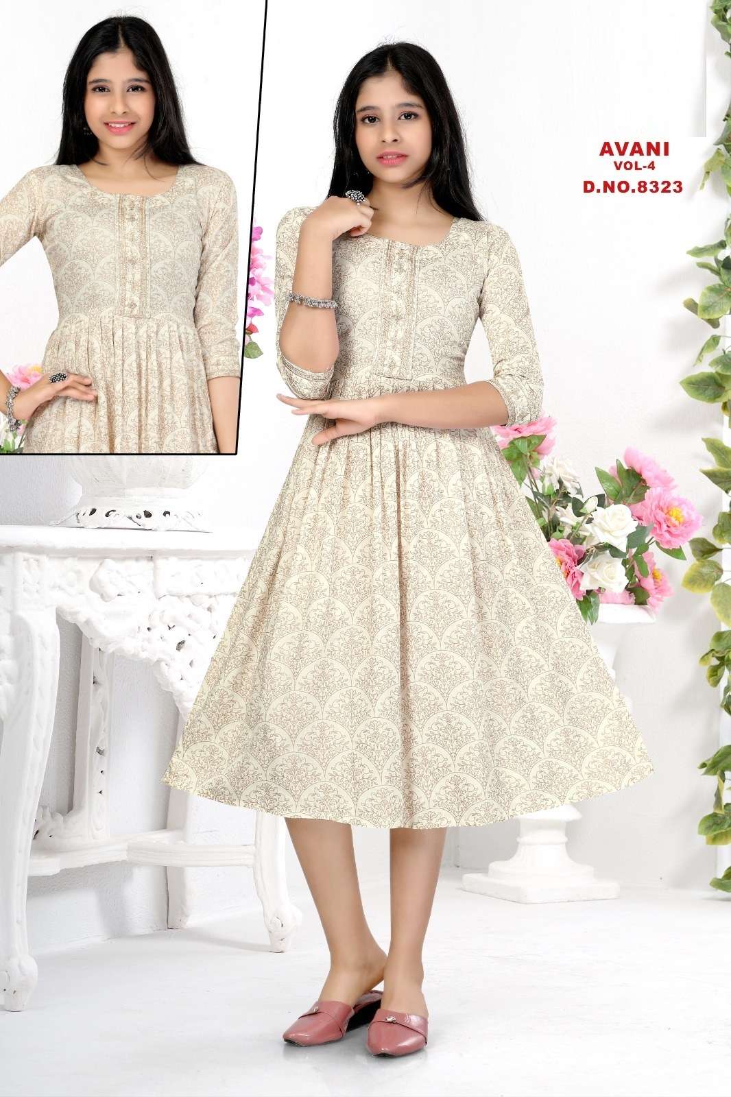 Avani Vol 4 Rayon Printed Kids Wear Kurti Wholesale catalog