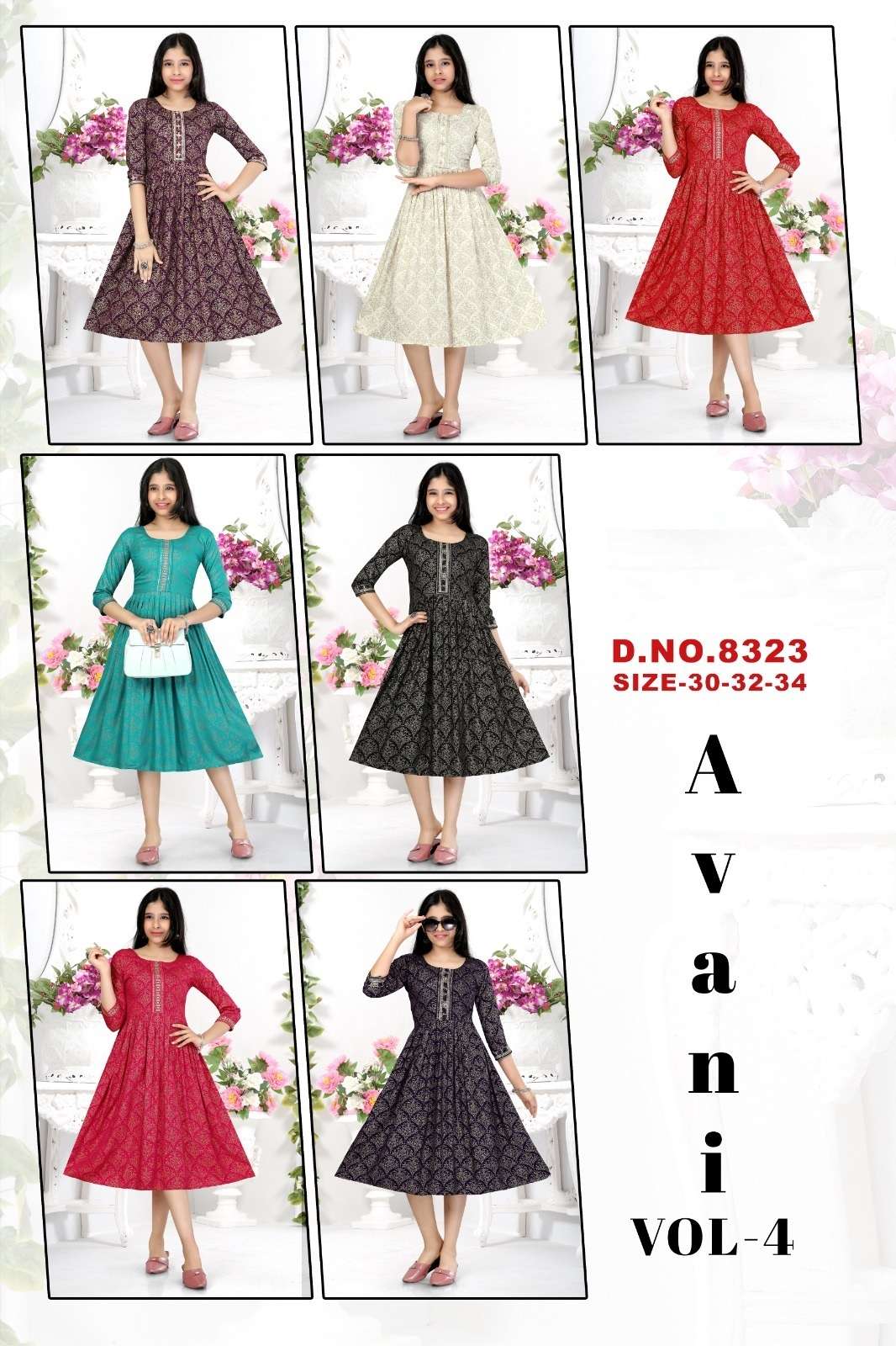 Avani Vol 4 Rayon Printed Kids Wear Kurti Wholesale catalog