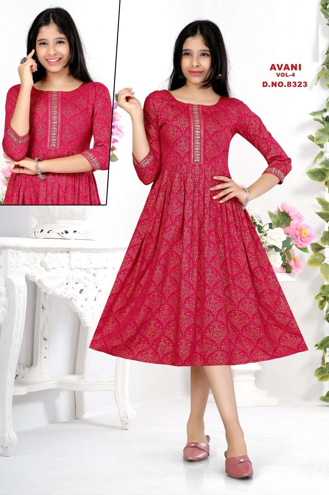 Avani Vol 4 Rayon Printed Kids Wear Kurti Wholesale catalog