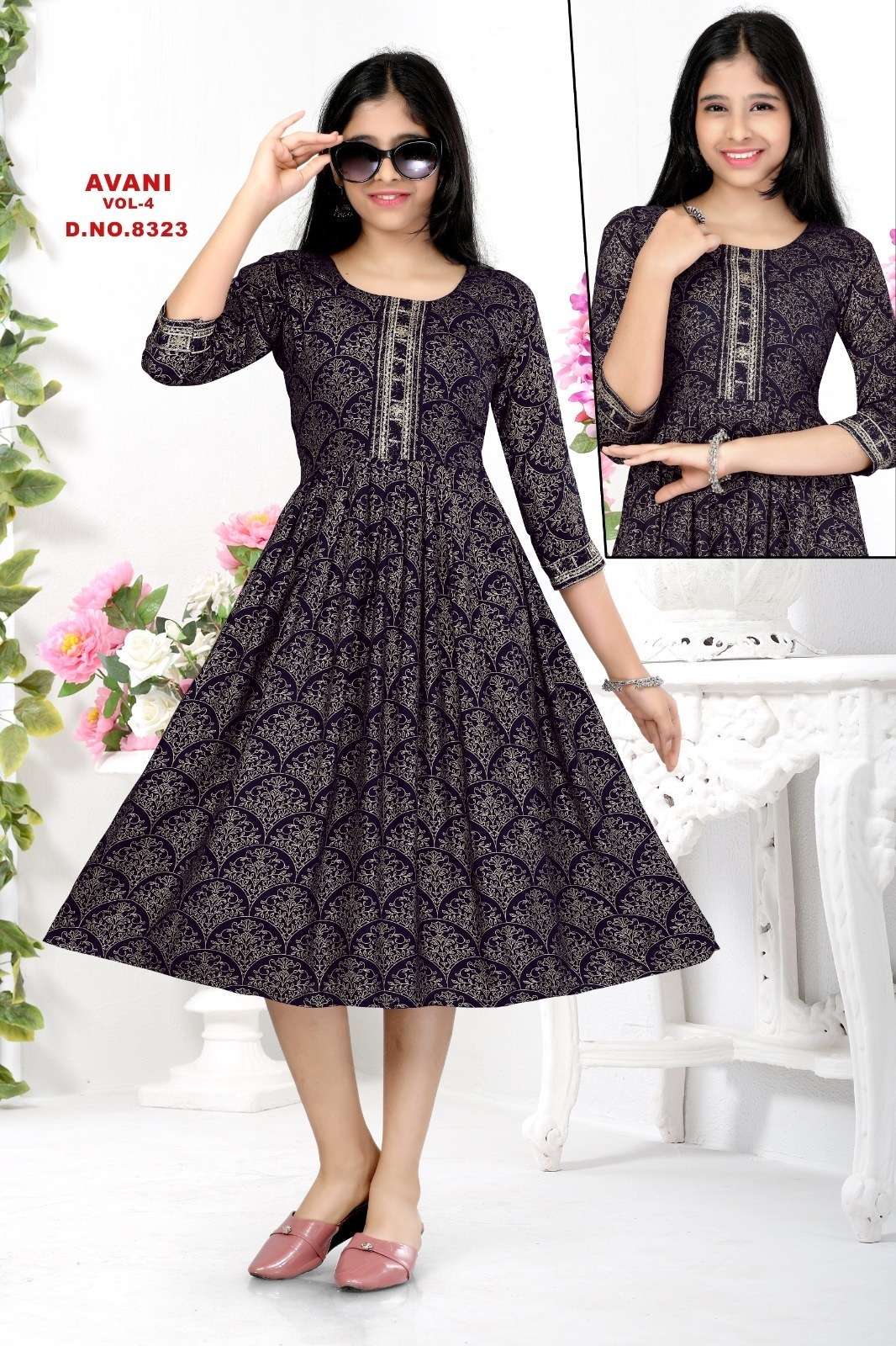 Avani Vol 4 Rayon Printed Kids Wear Kurti Wholesale catalog