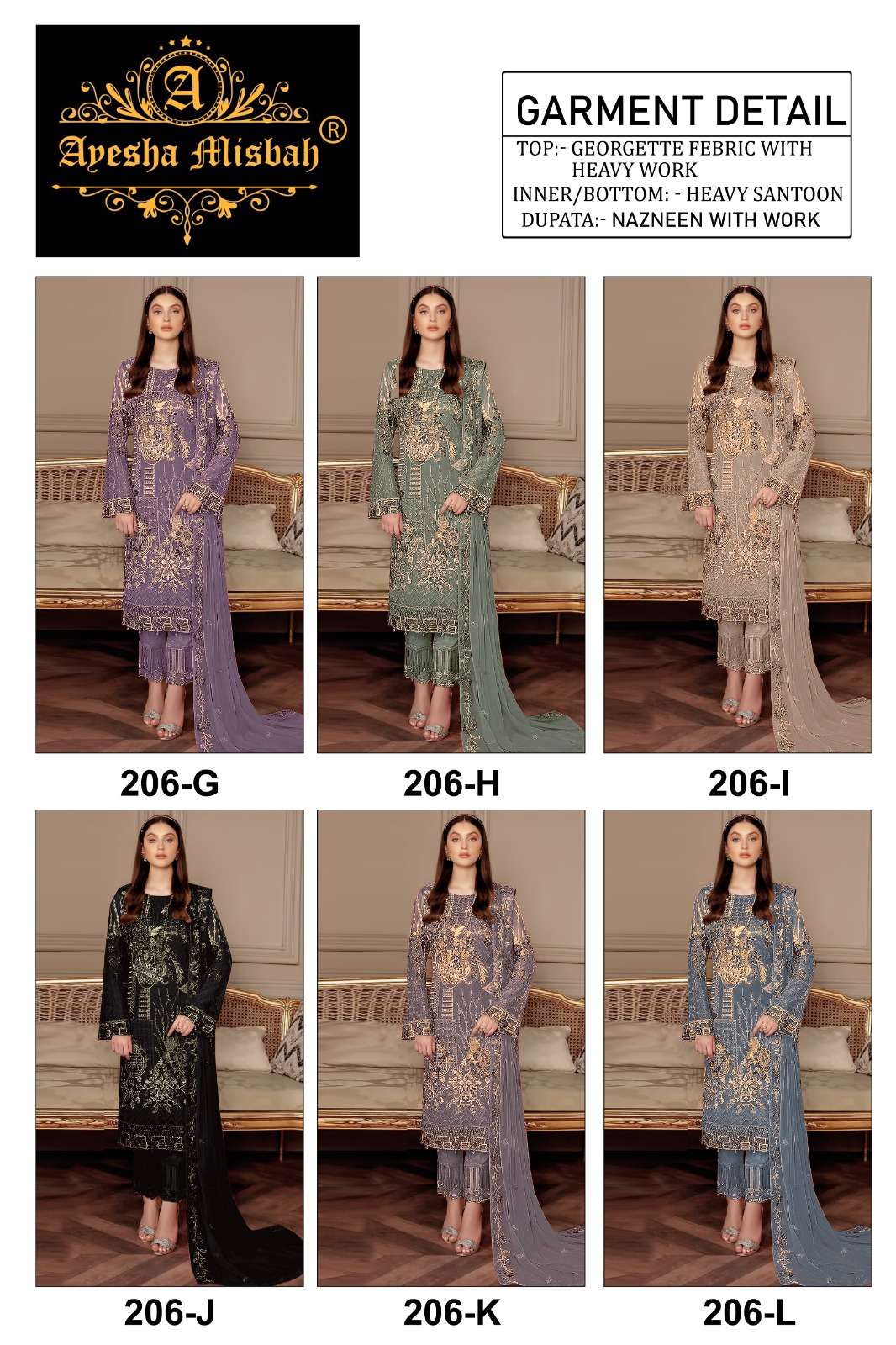 Ayesha Misbah 206 Pakistani Suit Wholesale catalog