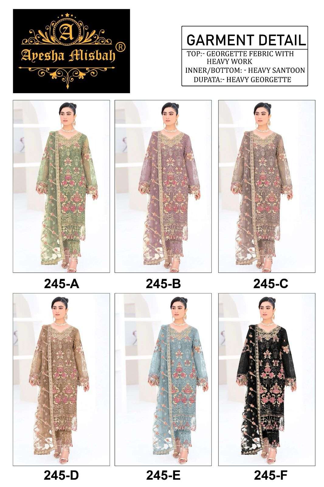 Ayesha Misbah 245 Salwar Kameez Wholesale catalog