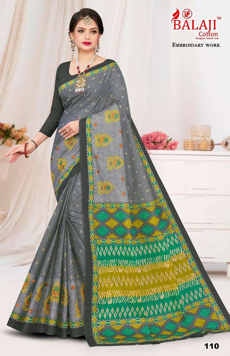 Balaji Shyam Sundari With Embroidery Work -Cotton Saree -Wholesale Catalog