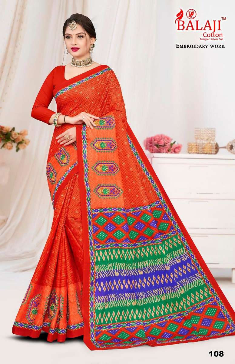 Balaji Shyam Sundari With Embroidery Work -Cotton Saree -Wholesale Catalog
