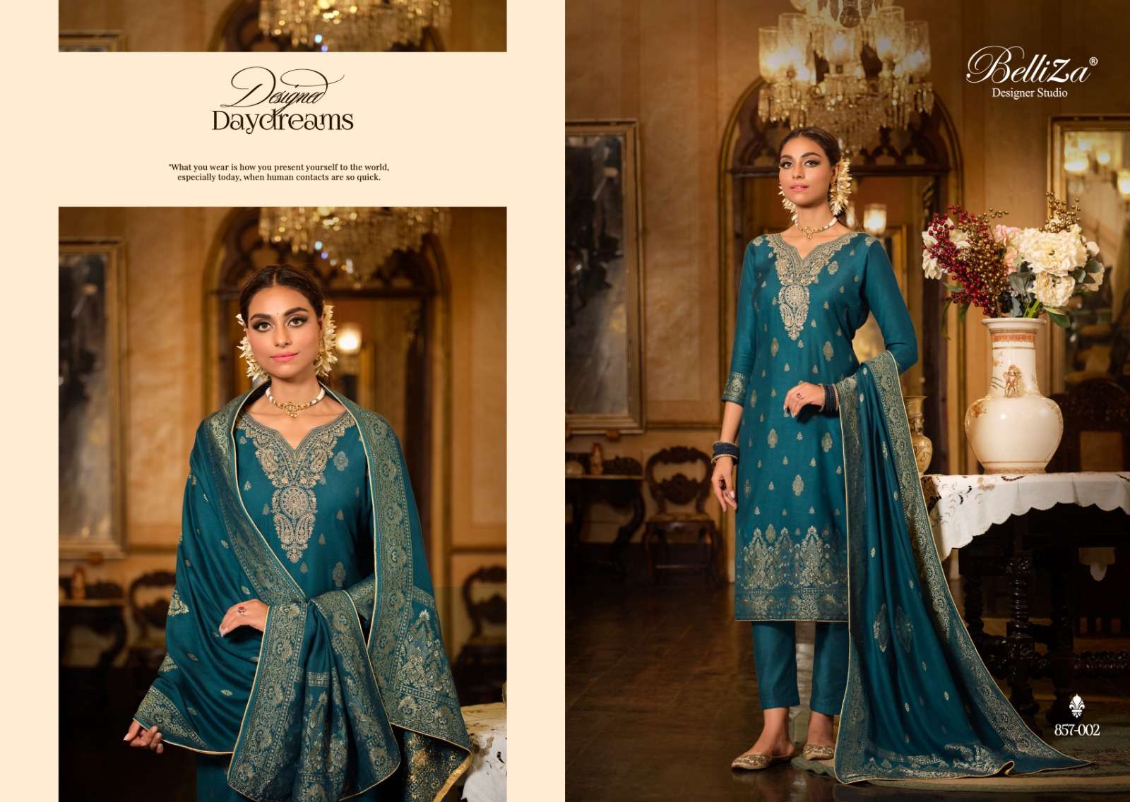 Belliza Gulbahaar Pure Viscose Woollen Pashmina Dress Material Wholesale catalog