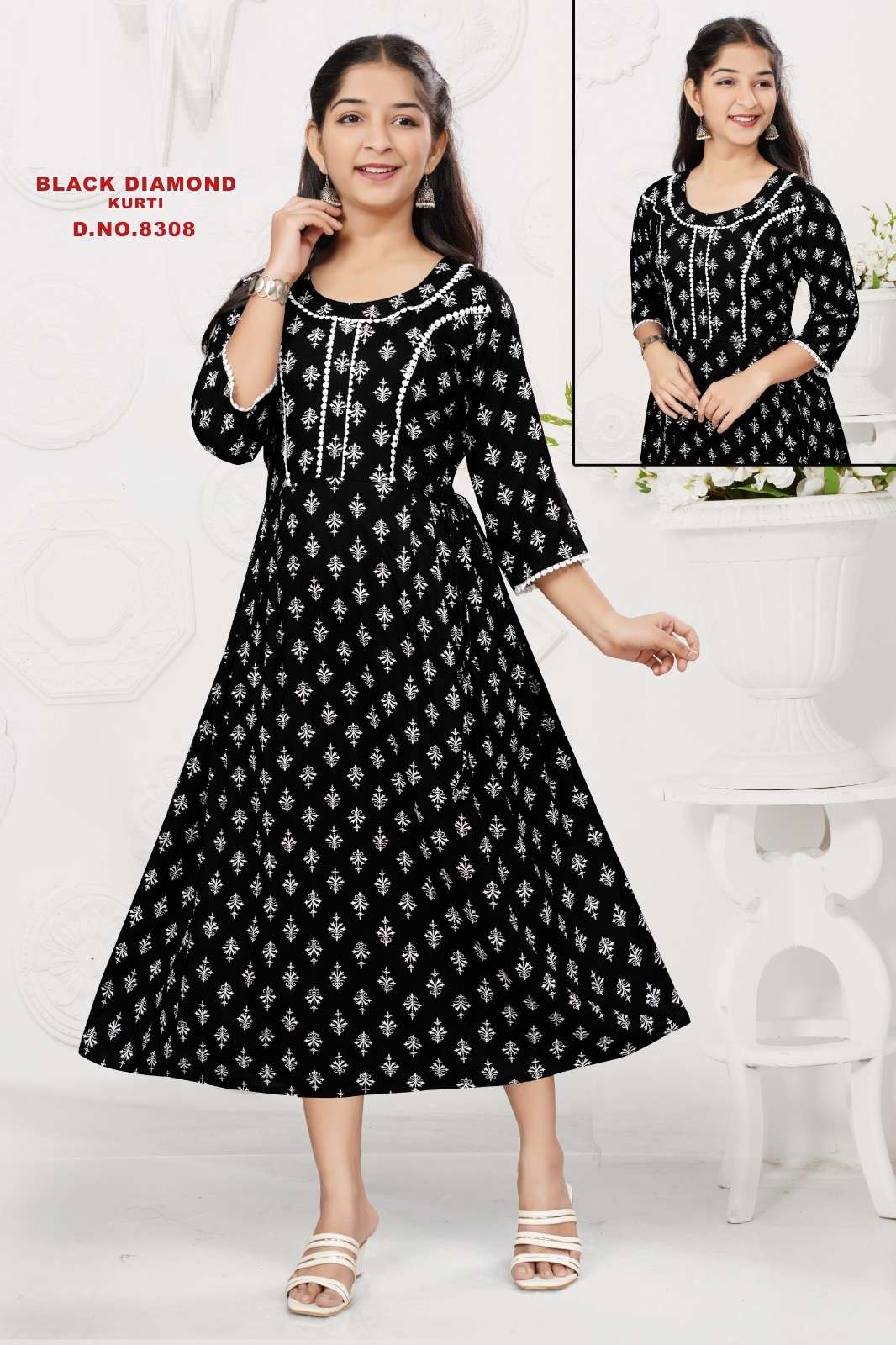 Black Diamond 8308 Rayon Printed Kurti Wholesale catalog