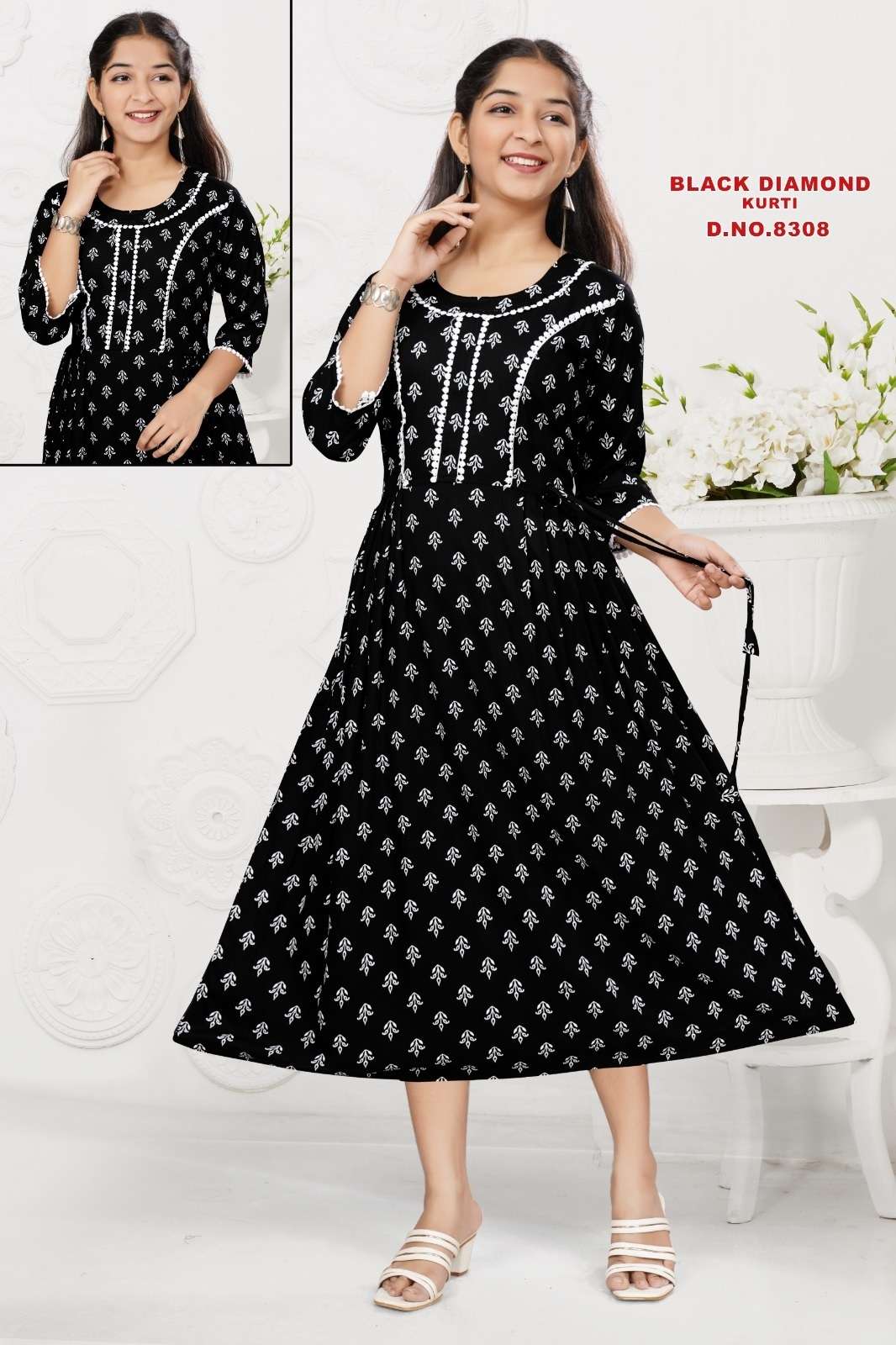 Black Diamond 8308 Rayon Printed Kurti Wholesale catalog