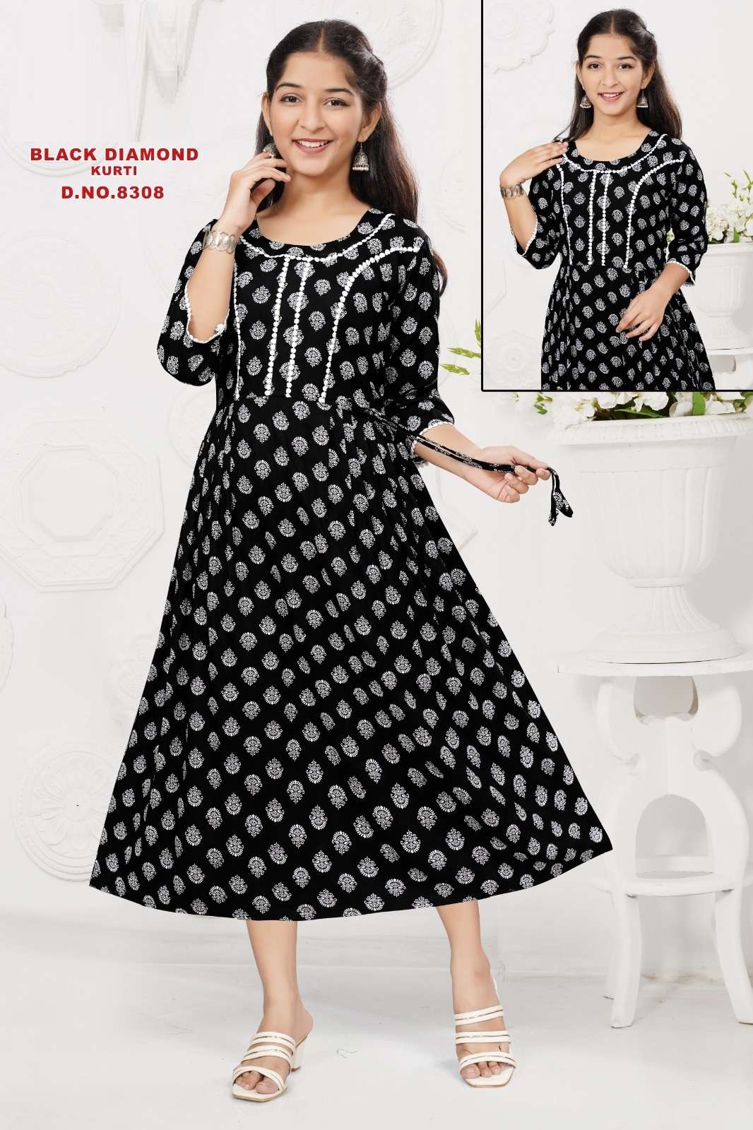 Black Diamond 8308 Rayon Printed Kurti Wholesale catalog
