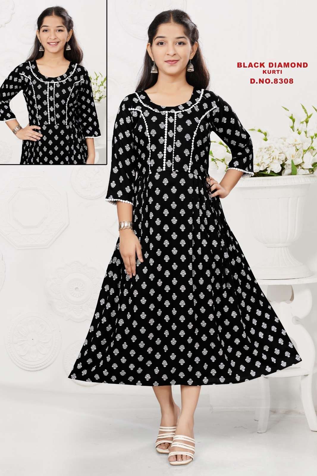 Black Diamond 8308 Rayon Printed Kurti Wholesale catalog