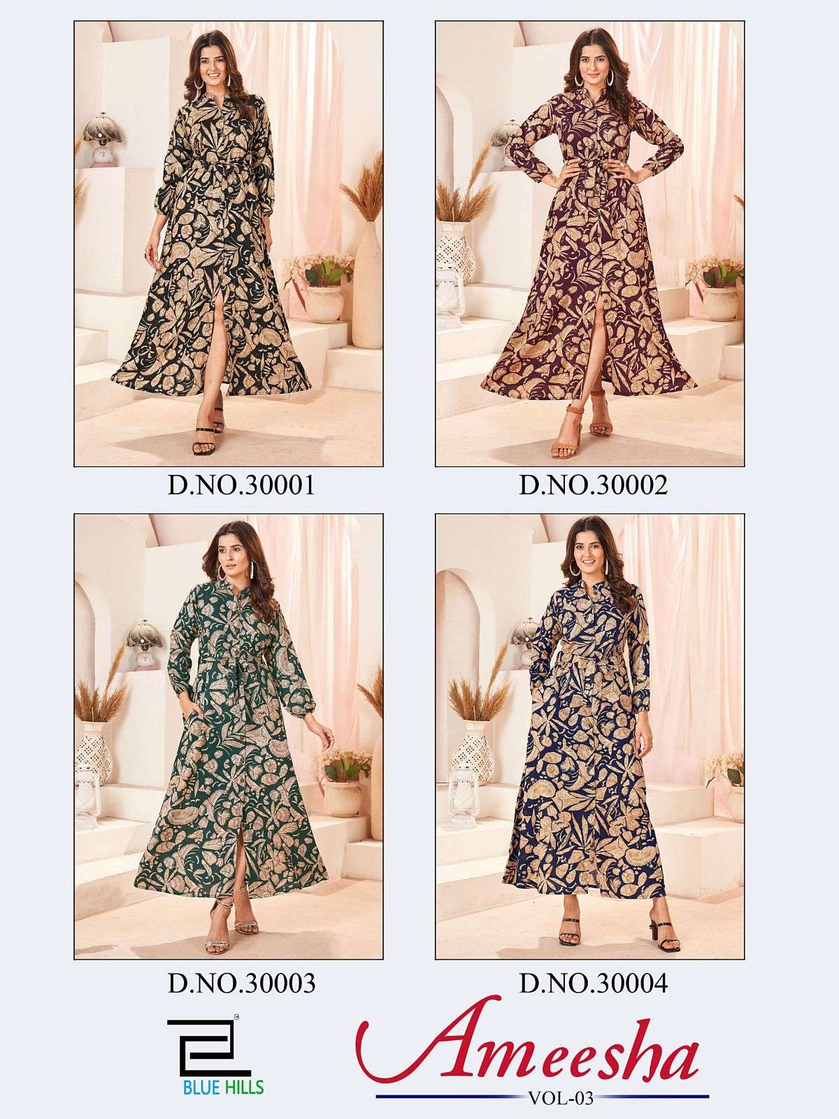 Blue Hills Ameesha Vol 3 Kurti Wholesale catalog