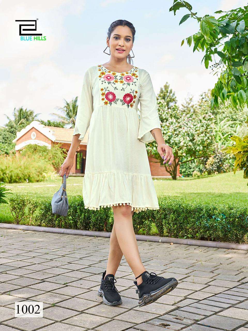 Blue hills Kiara Wrinkle rayon Kurti Wholesale catalog