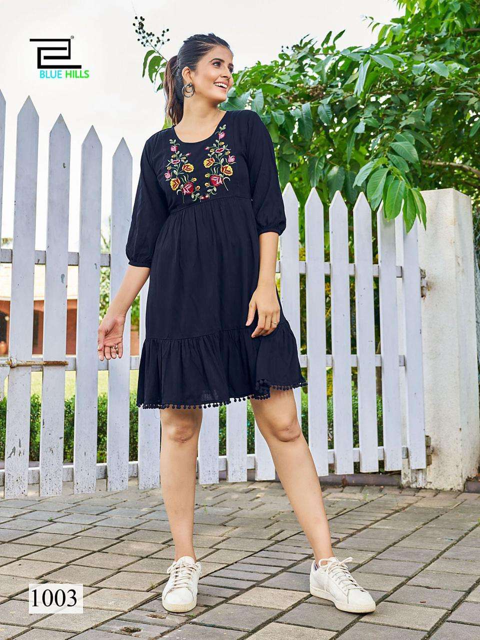 Blue hills Kiara Wrinkle rayon Kurti Wholesale catalog