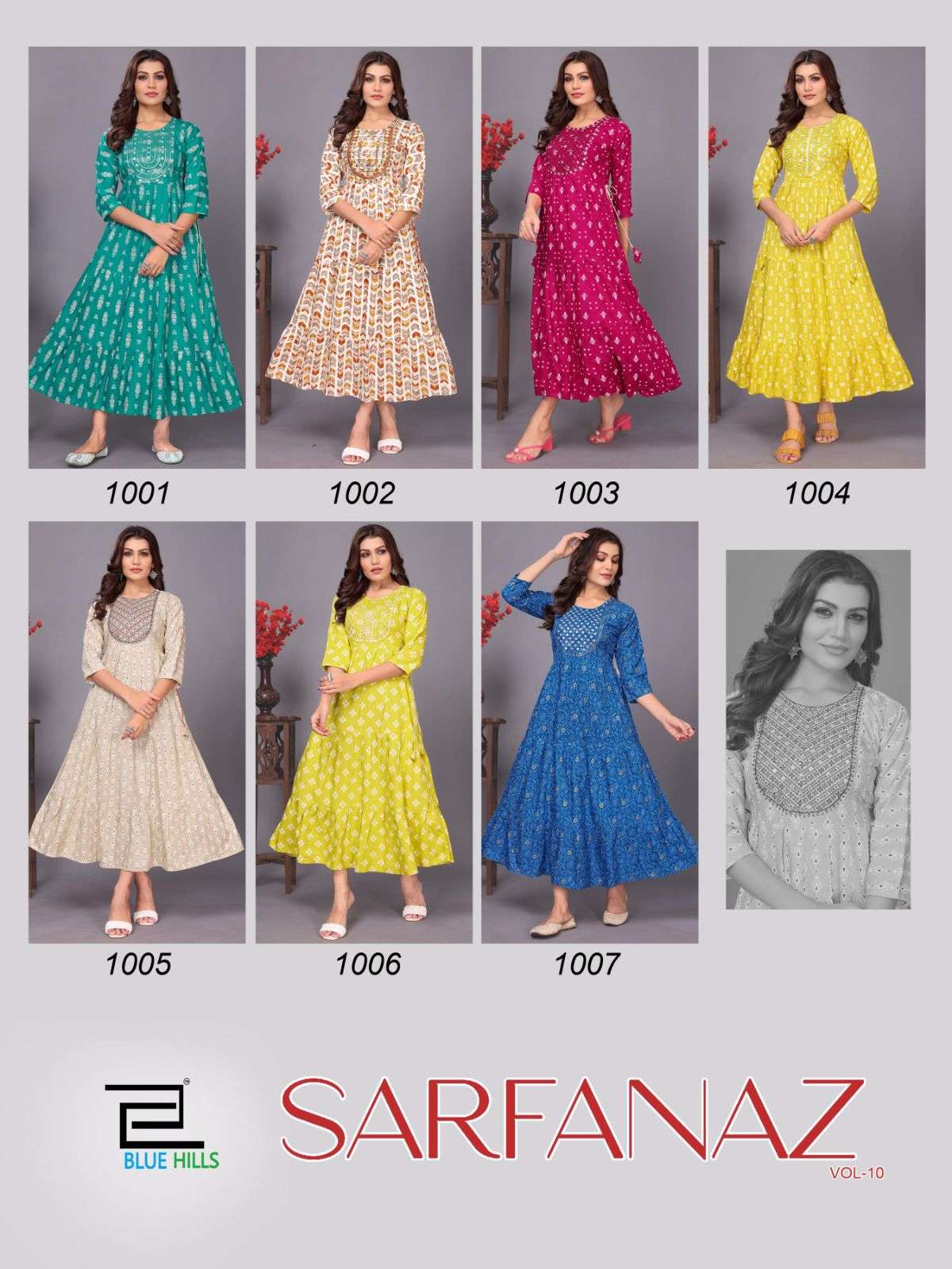 Blue Hills Sarfanaz Vol 10 Anarkali Kurti Wholesale catalog