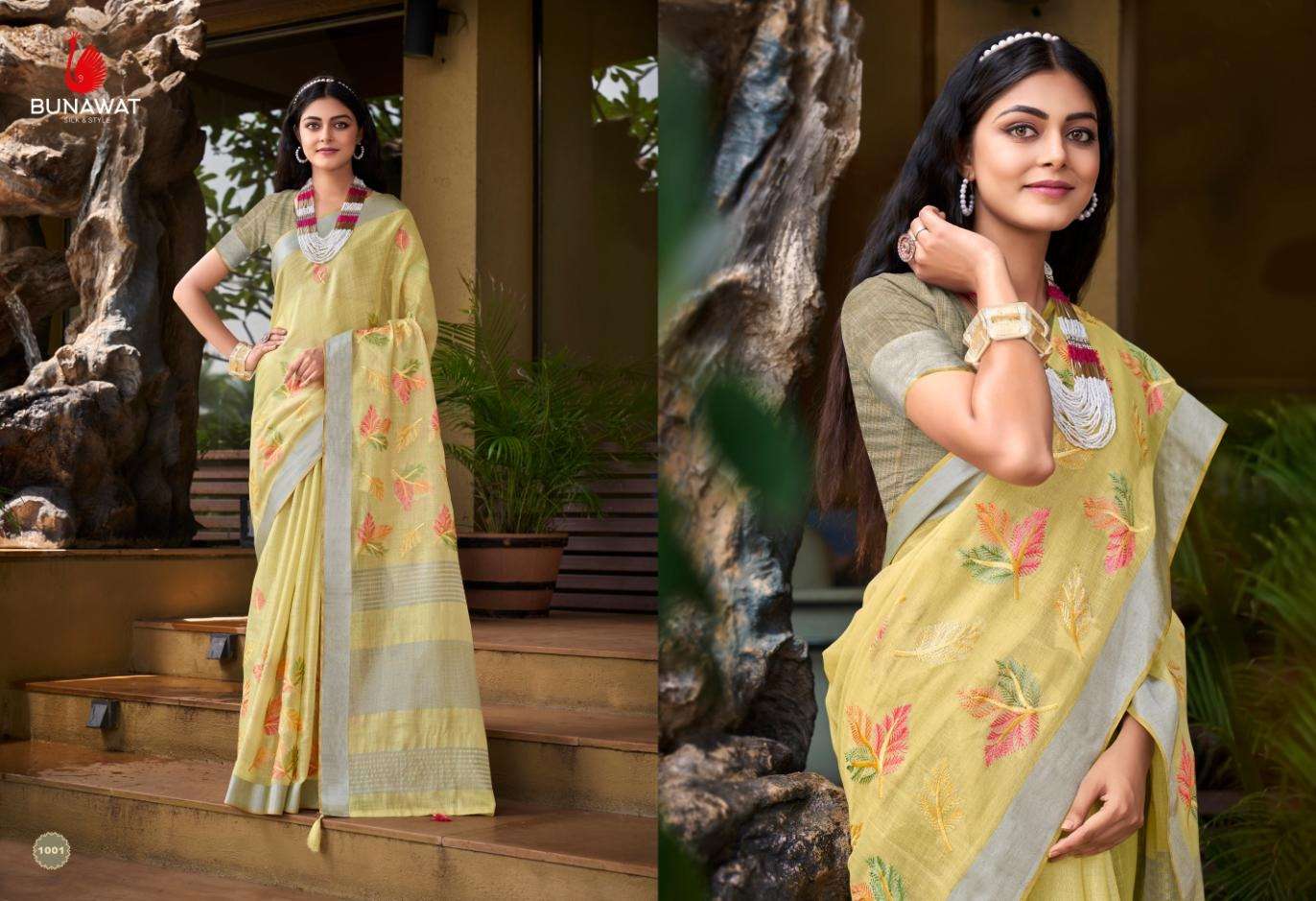BUNAWAT SITARE Linen Saree Wholesale catalog