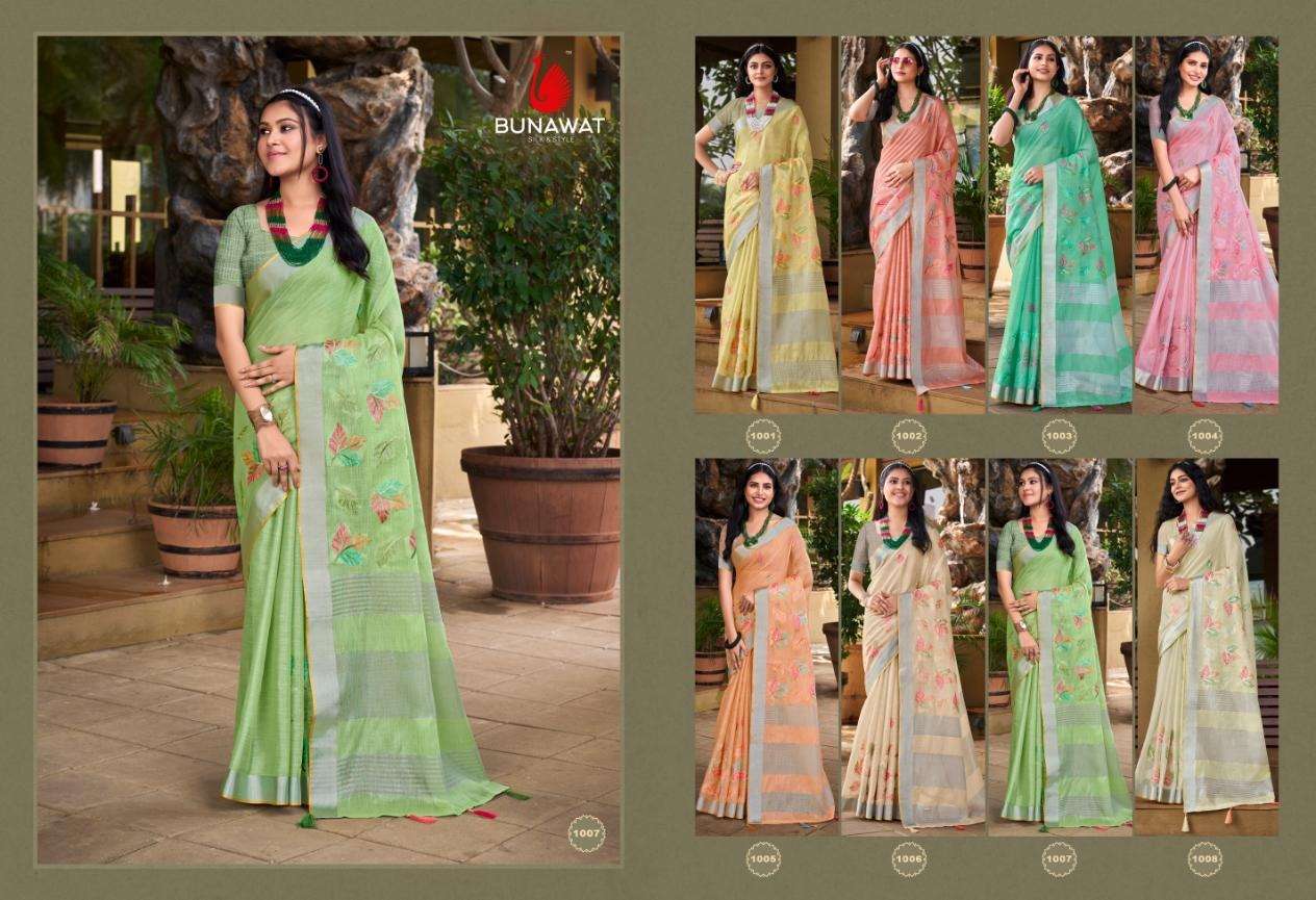 BUNAWAT SITARE Linen Saree Wholesale catalog