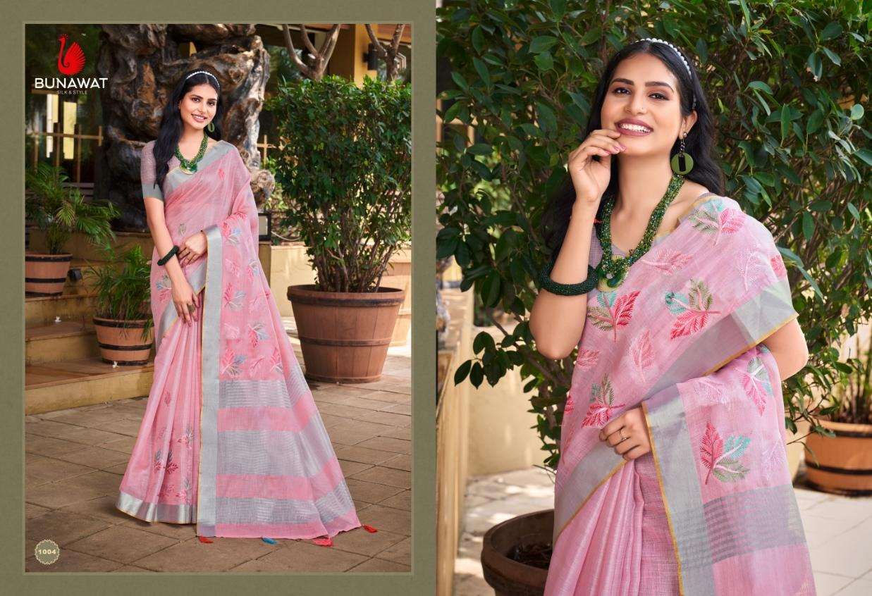 BUNAWAT SITARE Linen Saree Wholesale catalog