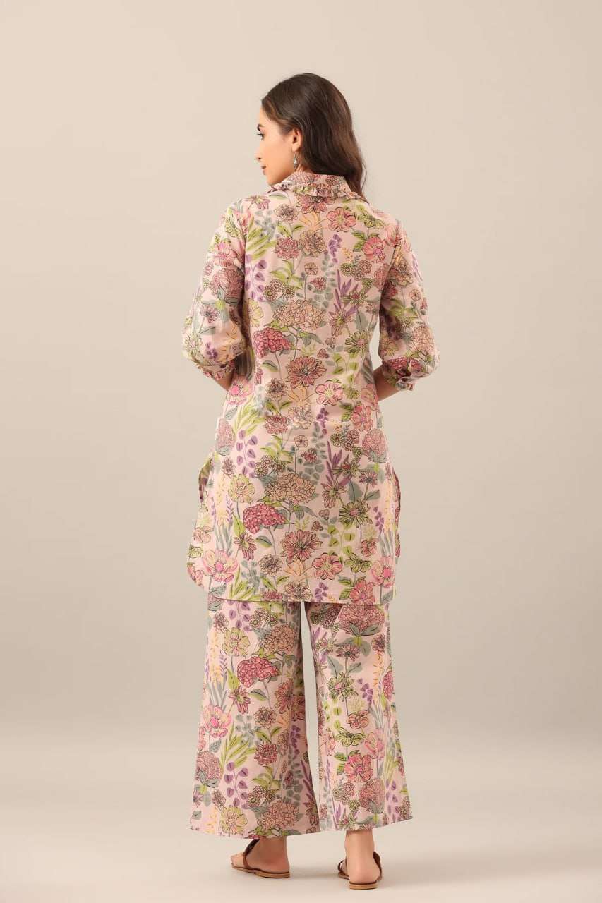 Cod 73 Cotton Blend Printed Co Ord Set Top And Plazoo Kurti Wholesale catalog