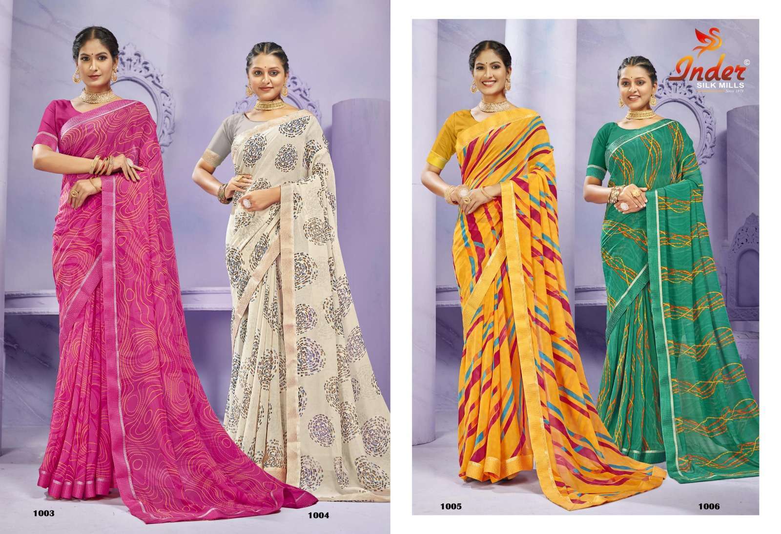 Creation Saree By Inder Silk Printed Sarees Wholesale catalog