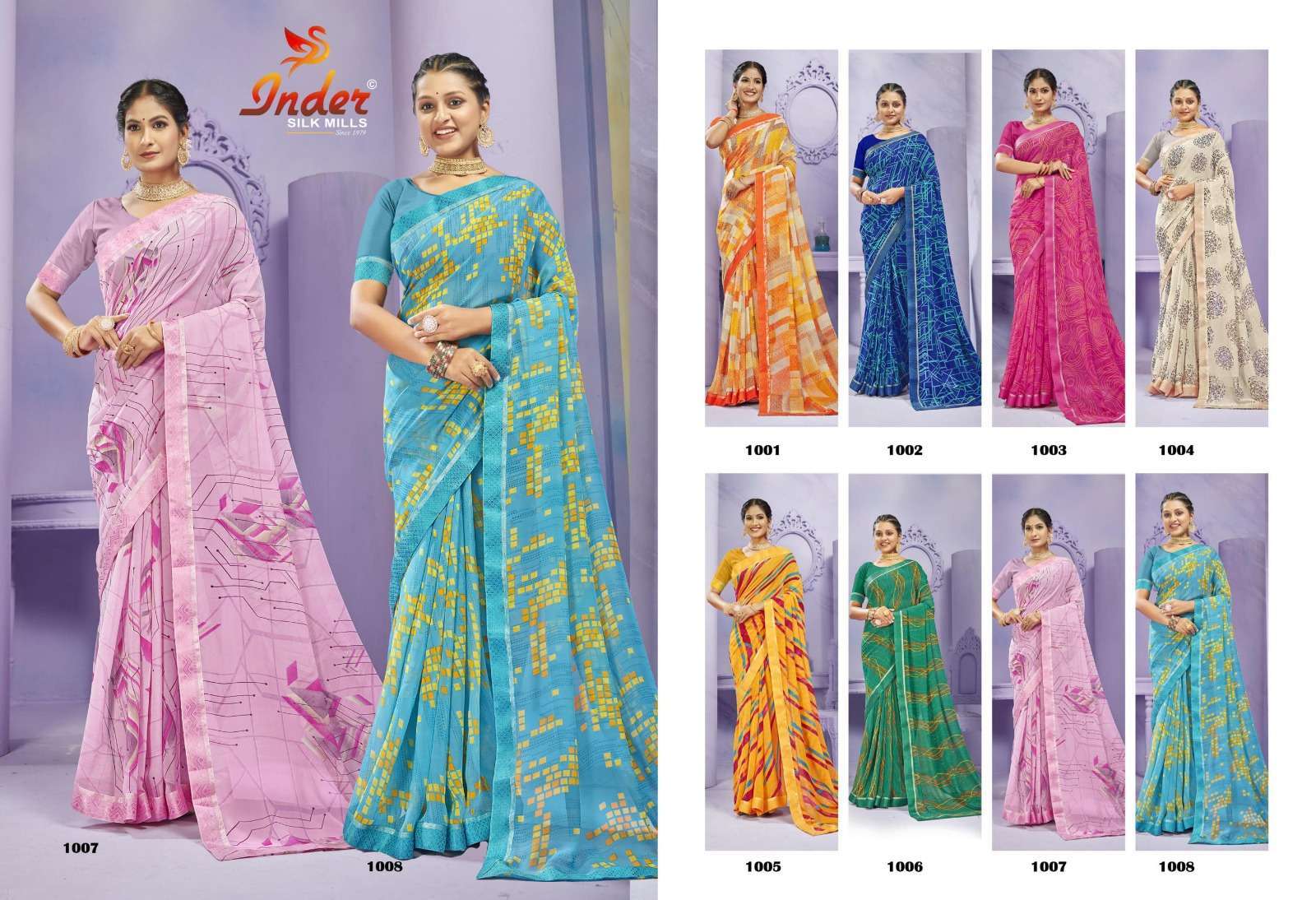 Creation Saree By Inder Silk Printed Sarees Wholesale catalog