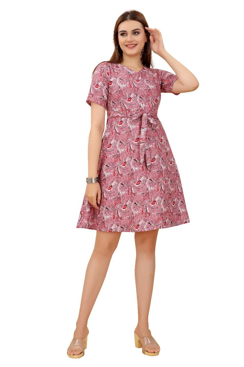 Crepe Western Regular Wear Short Frock Kurti Wholesale catalog