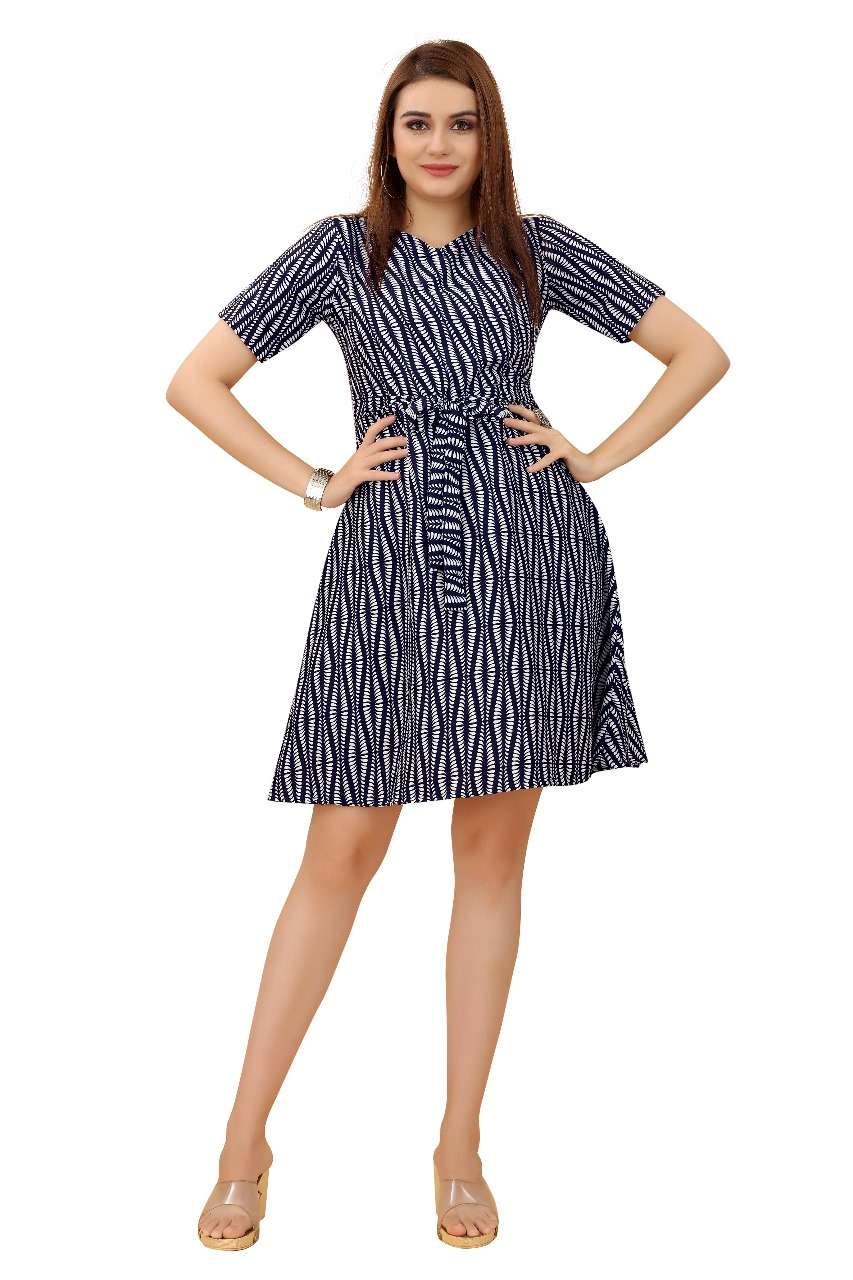 Crepe Western Regular Wear Short Frock Kurti Wholesale catalog