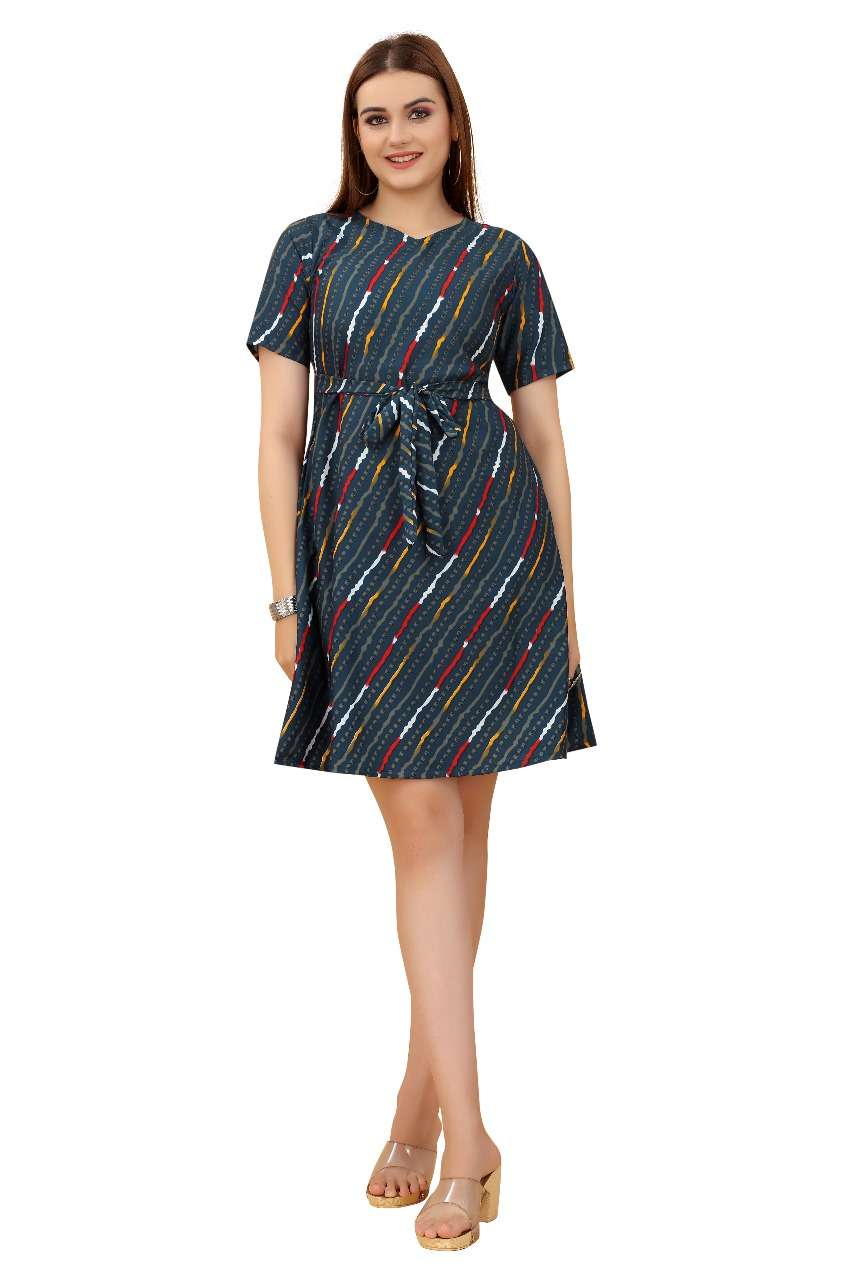 Crepe Western Regular Wear Short Frock Kurti Wholesale catalog
