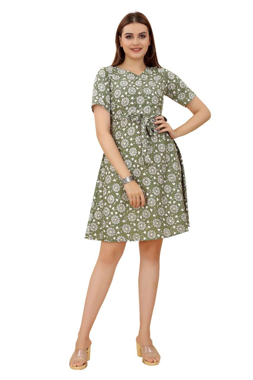 Crepe Western Regular Wear Short Frock Kurti Wholesale catalog