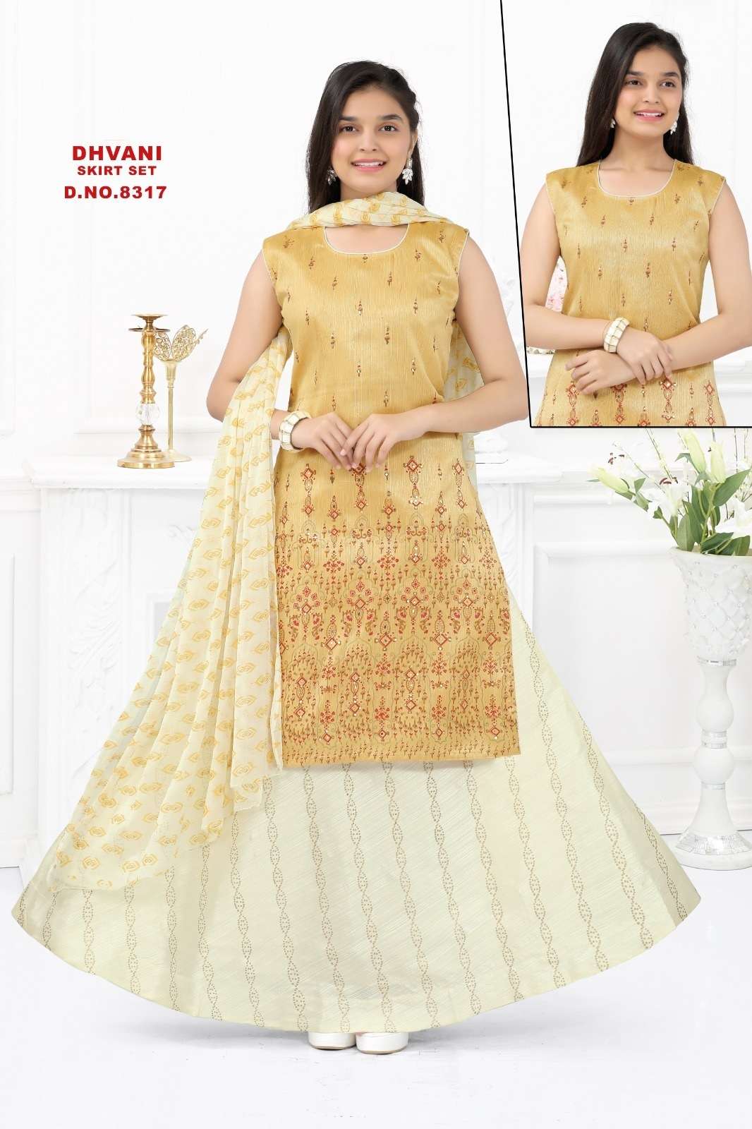 Dhvani 8317 Silk Printed Kurti Skirt With Dupatta Wholesale catalog