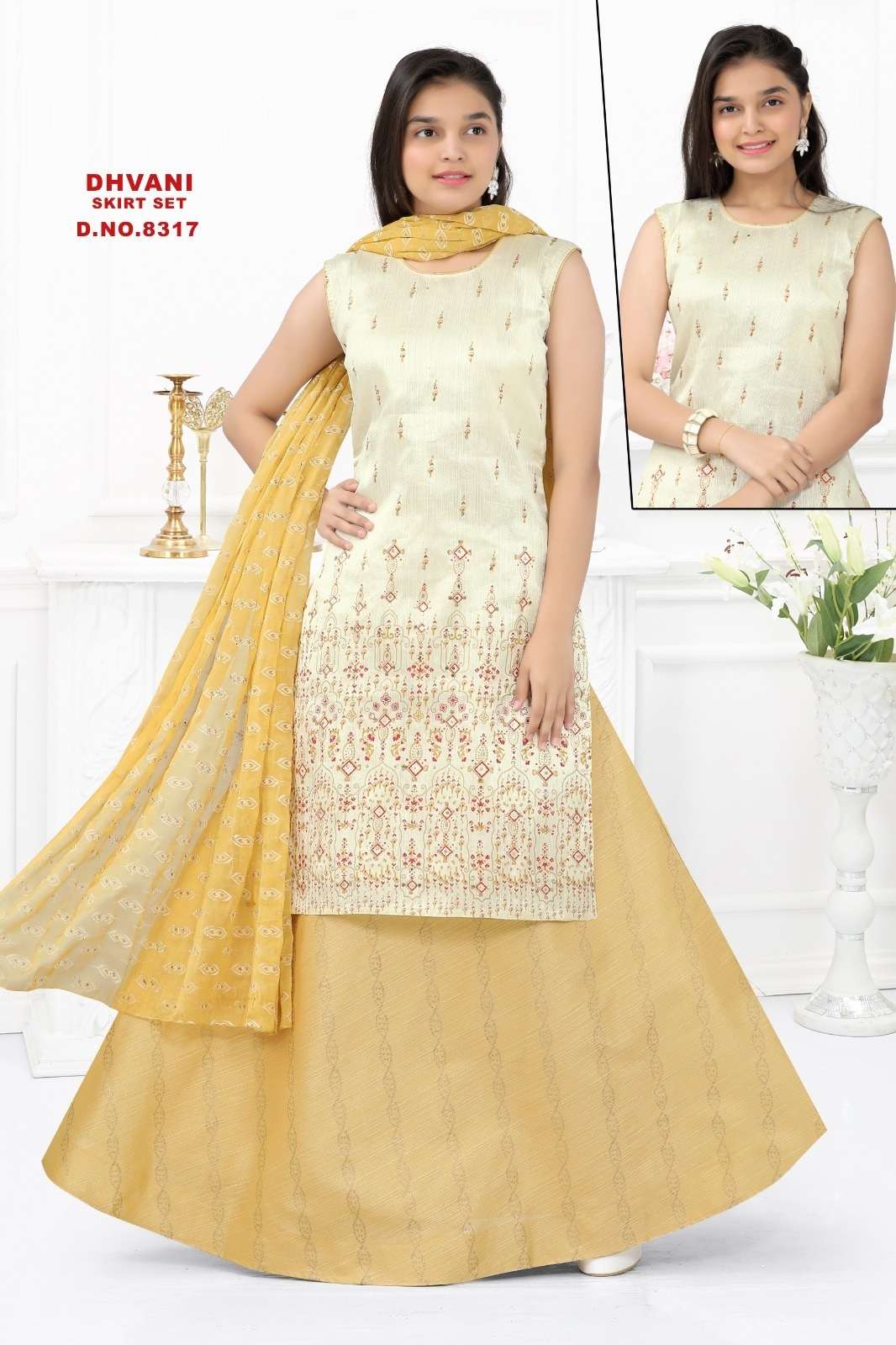 Dhvani 8317 Silk Printed Kurti Skirt With Dupatta Wholesale catalog