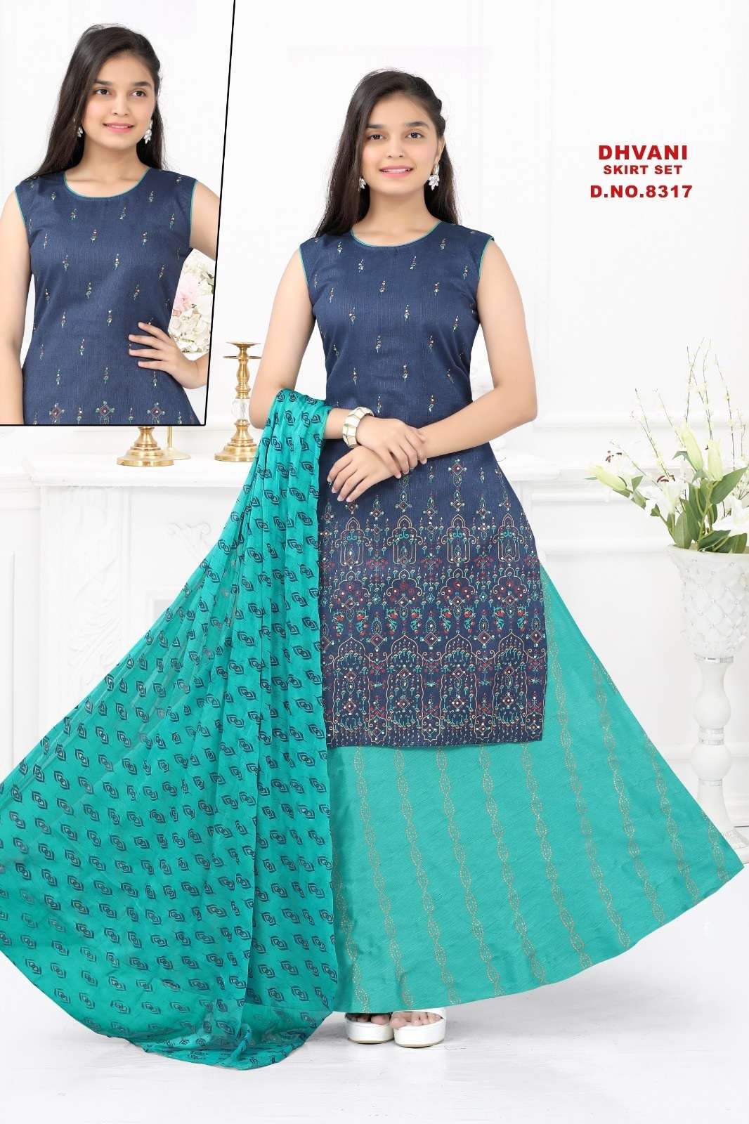 Dhvani 8317 Silk Printed Kurti Skirt With Dupatta Wholesale catalog