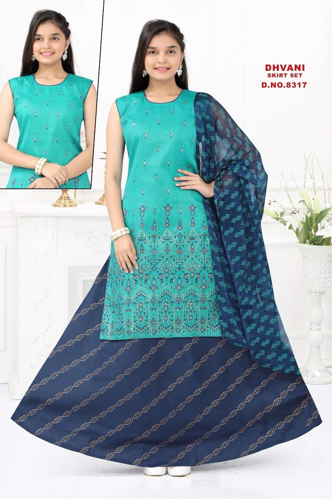 Dhvani 8317 Silk Printed Kurti Skirt With Dupatta Wholesale catalog